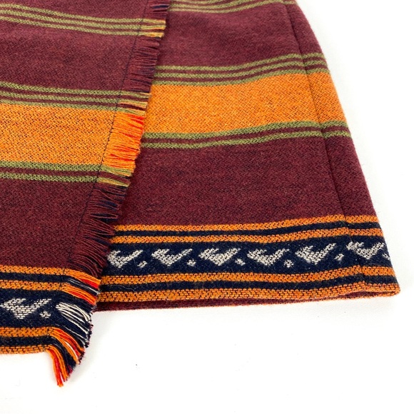 Ann Taylor Loft Petites Wool Blend Southwestern Faux Wrap Fringe Blanket Skirt - Picture 4 of 15
